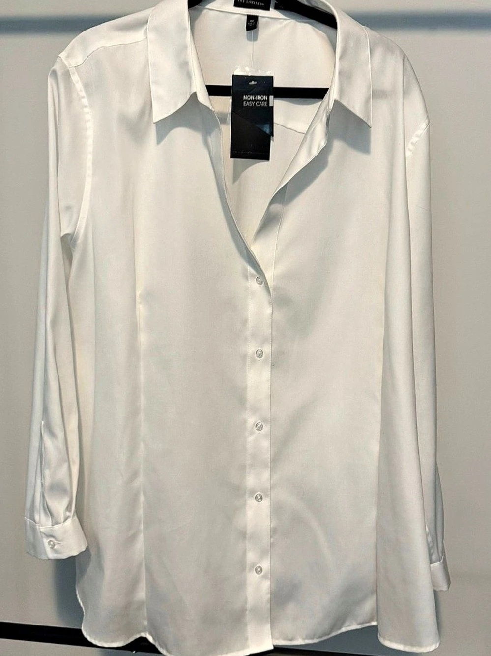 The Limited Easy Care Button Front Shirt White 4X NWT